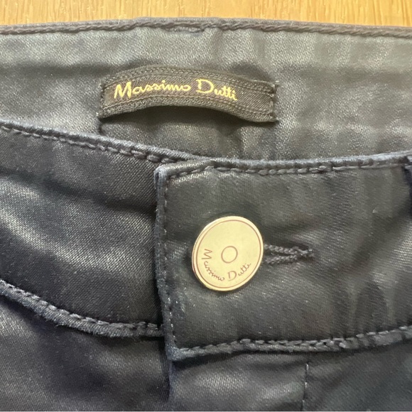 Mossimo Dutti Skinny Fit Leather Like Jeans Dark Blue Navy Size 6 - Picture 8 of 11